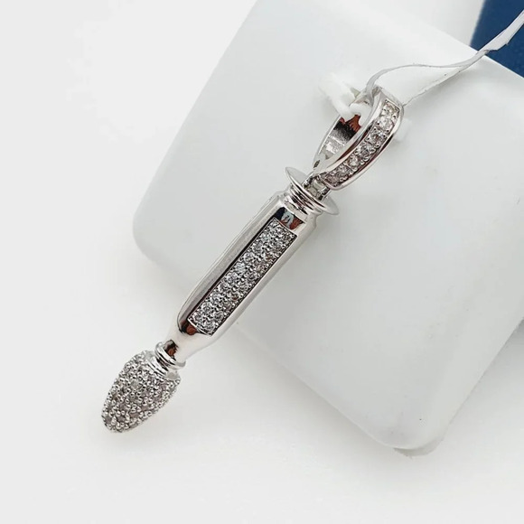 "925 Sterling Silver Plated CZ Pendant, INUS1BR099 - Picture 3 of 8